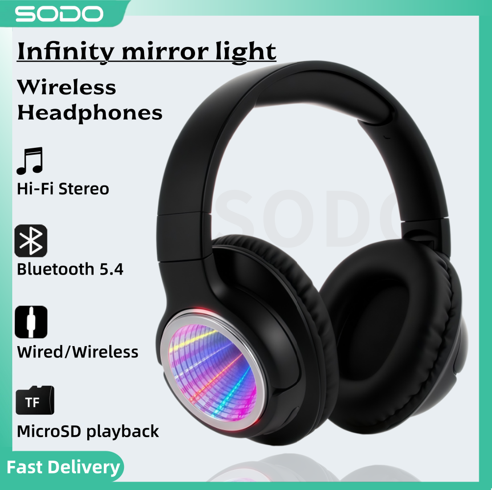 Gaming Headset Rgb - SODO SD1161 หูฟังบลูทูธอับซิส ไลท์สเตอริโอชุดหูฟังไร้สายแบบพับได้พร้อมการ์ด TF รองรับหูฟังแบบครอบหูแบบพกพา