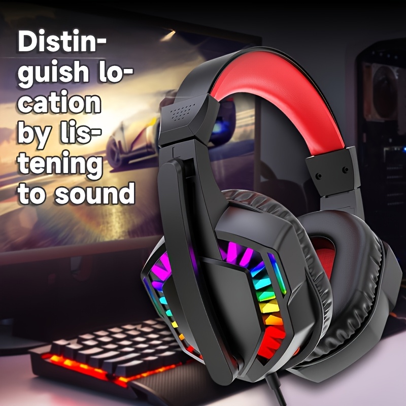 Gaming Headset Rgb - A66,หูฟังแบบมีสาย, หูฟังสำหรับเล่นเกม, หูฟังสำหรับคอมพิวเตอร์, เพลง, วิดีโอ, ภาพยนตร์,