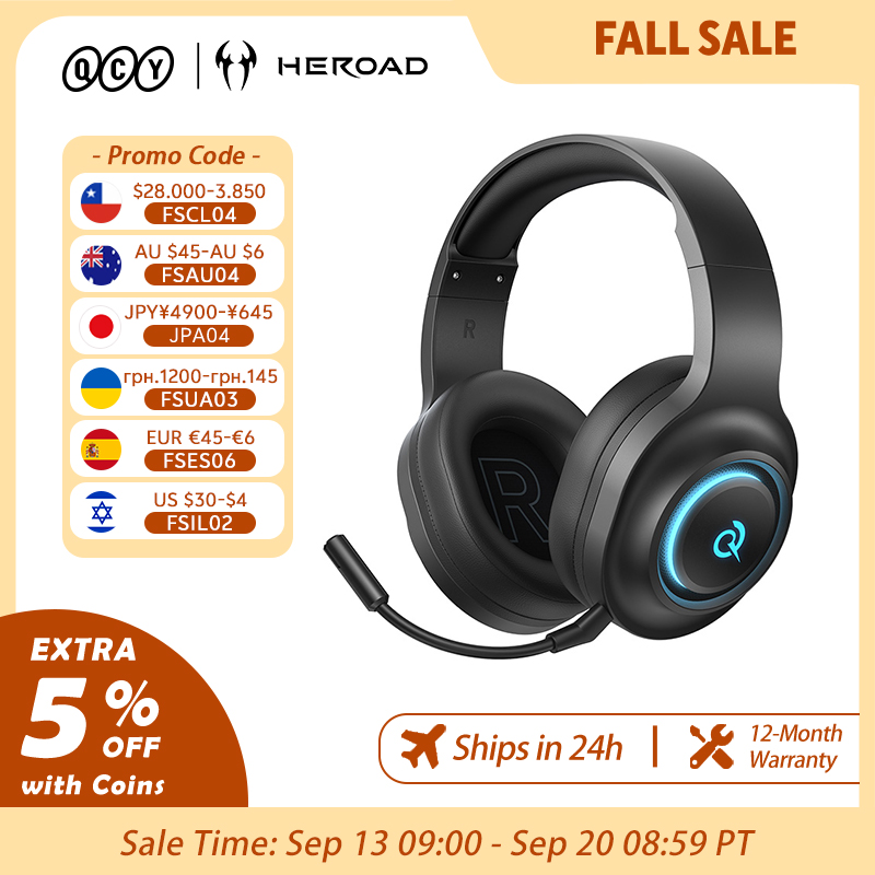 Gaming Headset Rgb - หูฟังเกมมิ่ง QCY Heroad V200 พร้อมไมโครโฟน ระบบเสียง