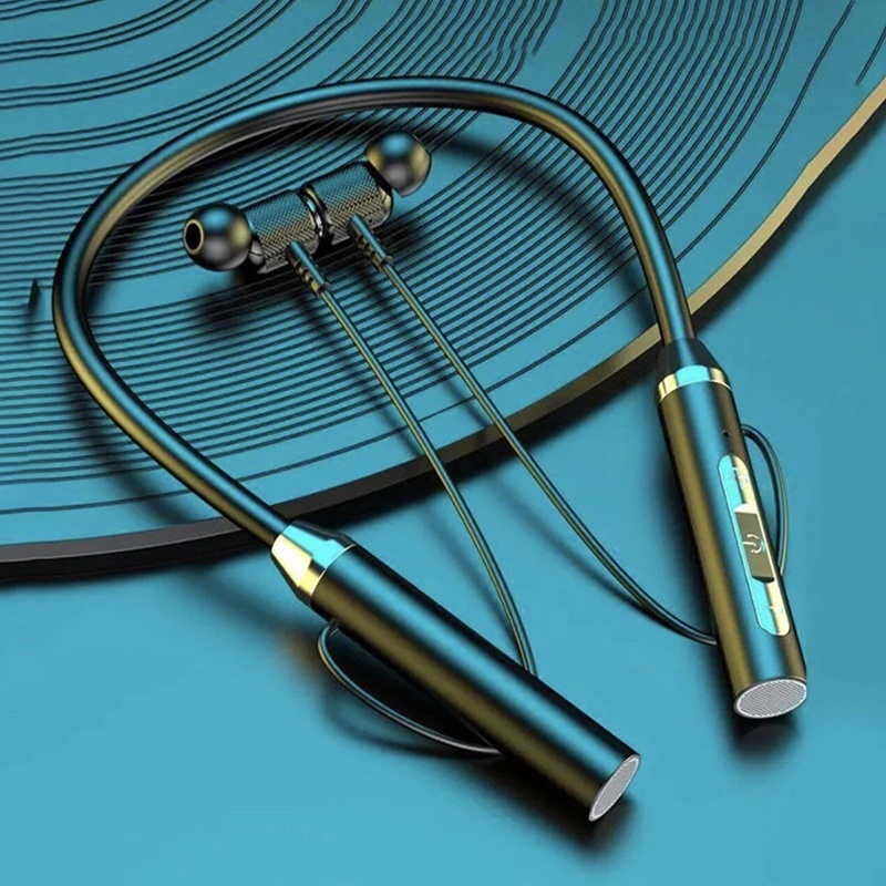 Bluetooth Headset On Ear - ไร้สายบลูทูธ 5.0 หูฟังแบบคล้องคอหูฟังแม่เหล็กกีฬาหูฟังสำหรับวิ่งชุดหูฟังกันน้ำพร้อมไมโครโฟนสำหรับไอโฟน เรียลมี