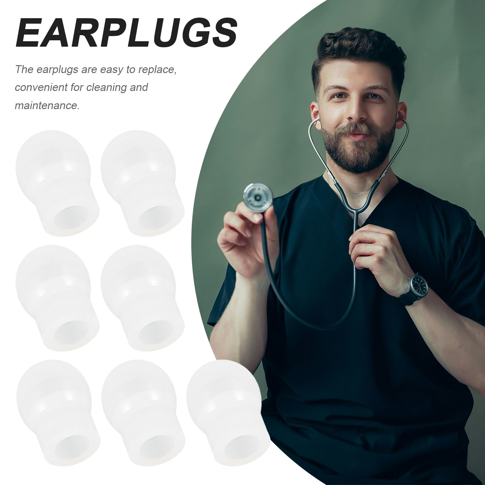 8 ชิ้น จุกหูฟังหูฟังทางการแพทย - Silicone Ear Tip Replacement บทวิจารณ์และราคา