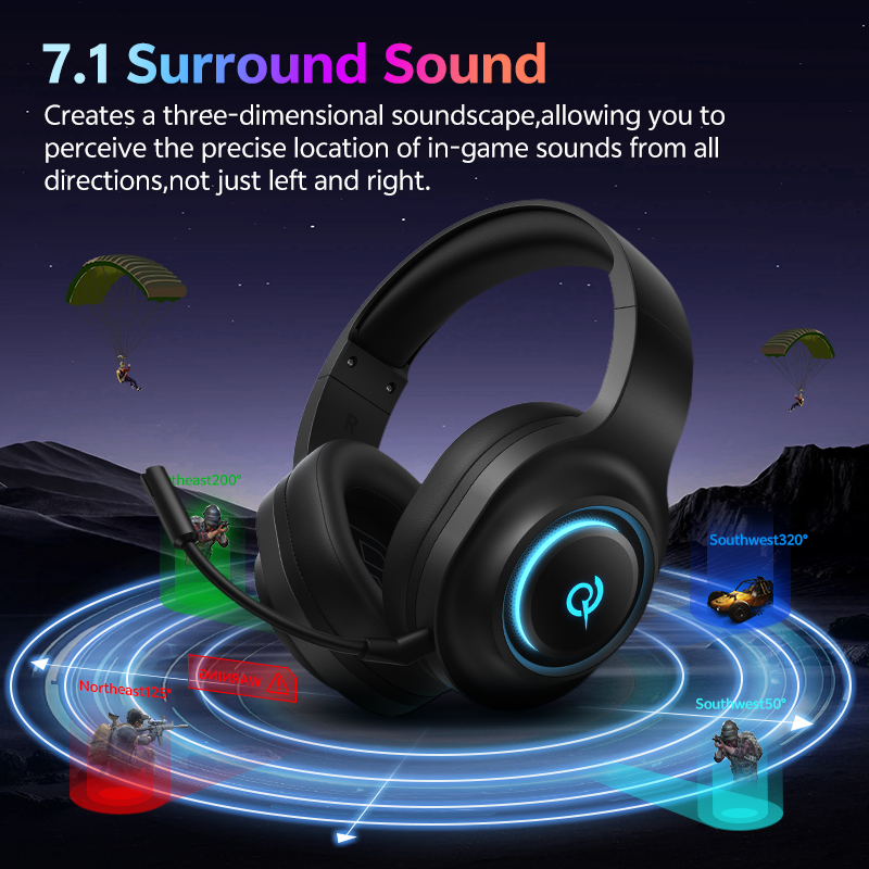หูฟังเกมมิ่ง QCY Heroad V200 พ - Gaming Headset Rgb บทวิจารณ์และราคา