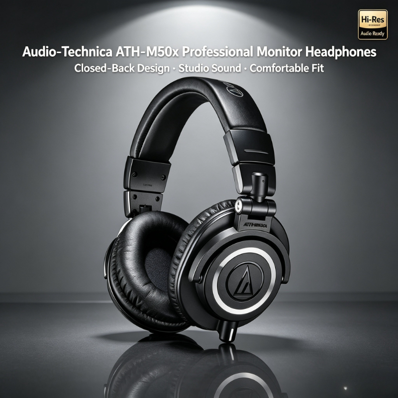 หูฟังมอนิเตอร์สำหรับสตูดิโอระด - Audio Technica Headphone Ath-M50X บทวิจารณ์และราคา