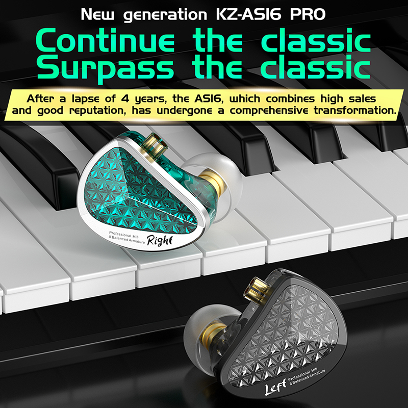 KZ AS16 PRO หูฟังแบบมีสาย 8BA  - Audiophile Headphone Wired บทวิจารณ์และราคา